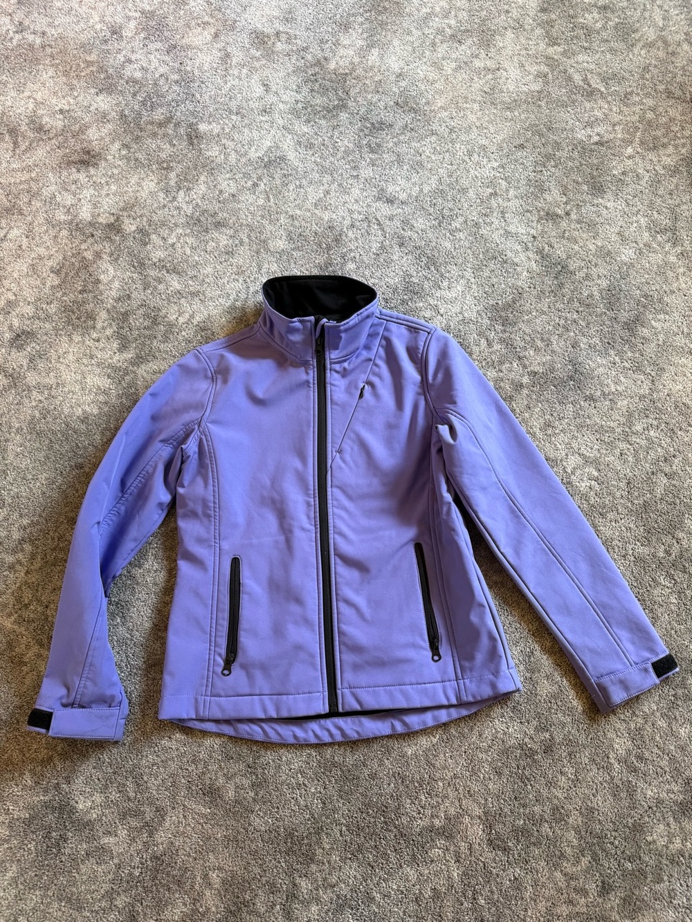 Pulse Lavender Purle Kids Fall Spring Water Resistant Coat Jacket Black Trim